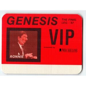 Genesis The Final Leg Tour Backstage Pass 1987 Pop Rock Music Vintage Original
